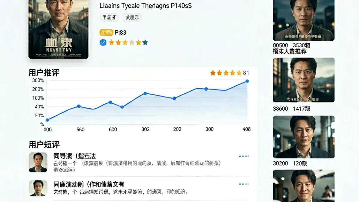 片多多影片详情页界面，包含评分趋势图、用户短评列表与相关作品推荐区域